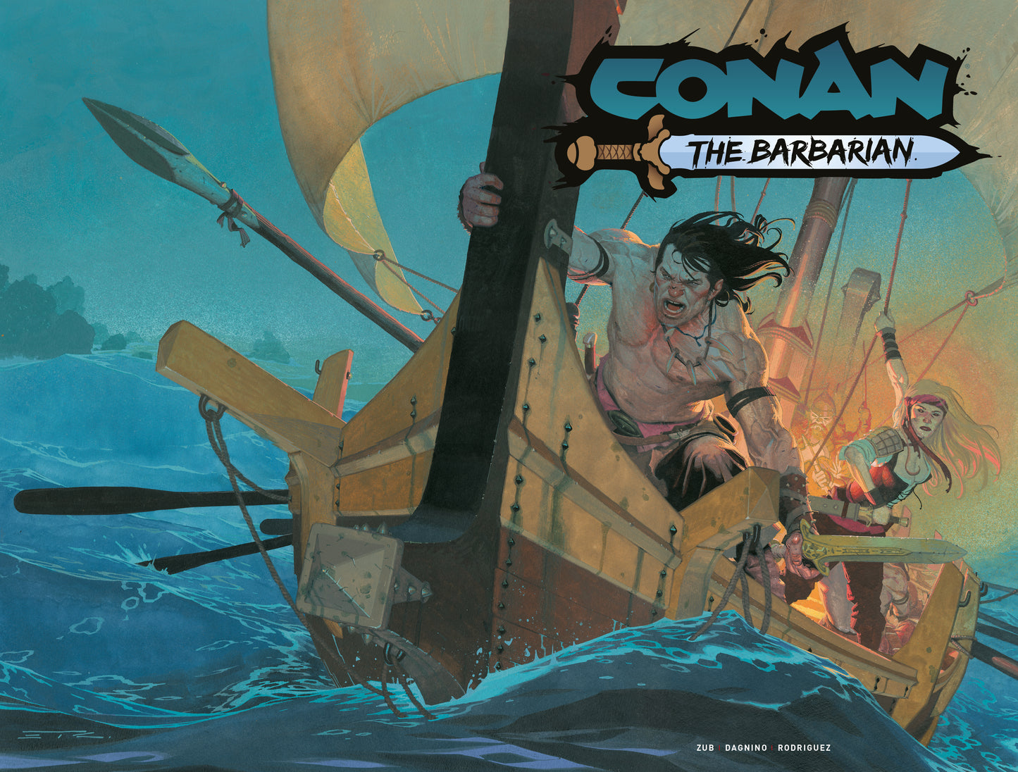 CONAN THE BARBARIAN #34 CVR G ESAN RIBIC WRAPAROUND CARDSTOCK VAR (MR) (26 Aug Release)