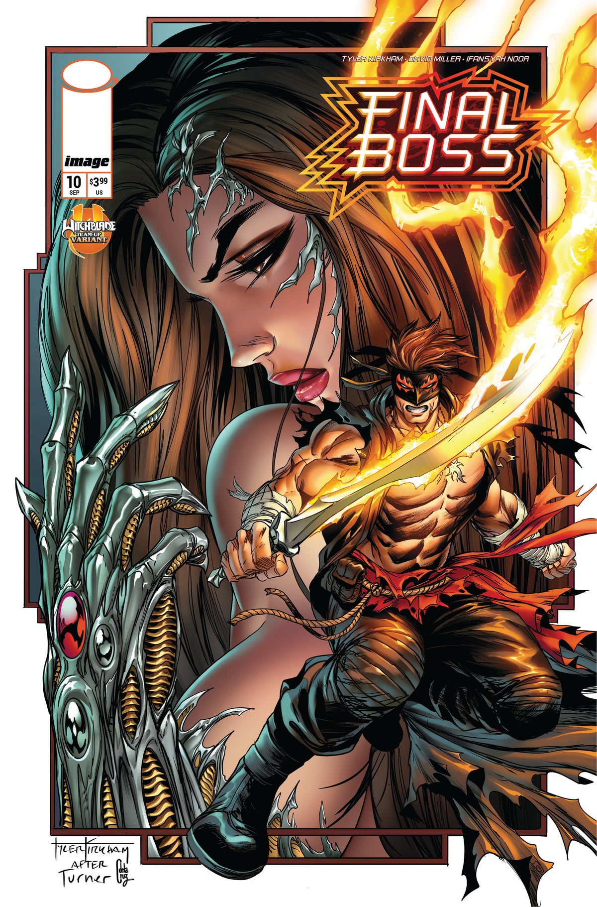 FINAL BOSS #10 CVR D TYLER KIRKHAM WITCHBLADE TEAM UP VAR (MR) | IMAGE COMICS | Comicbookeroo