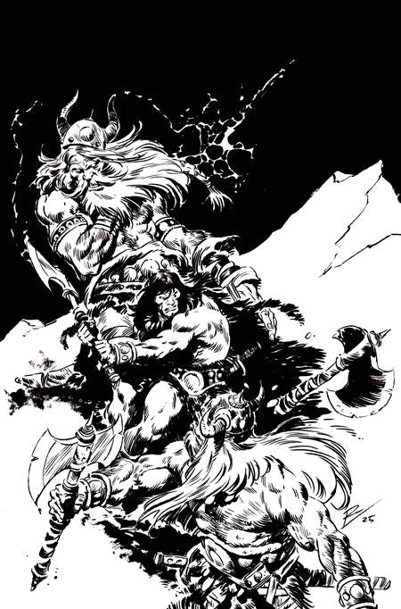 CONAN THE BARBARIAN #25 CVR I INC 1:5 ROBERTO DE LA TORRE B&W VAR (MR)