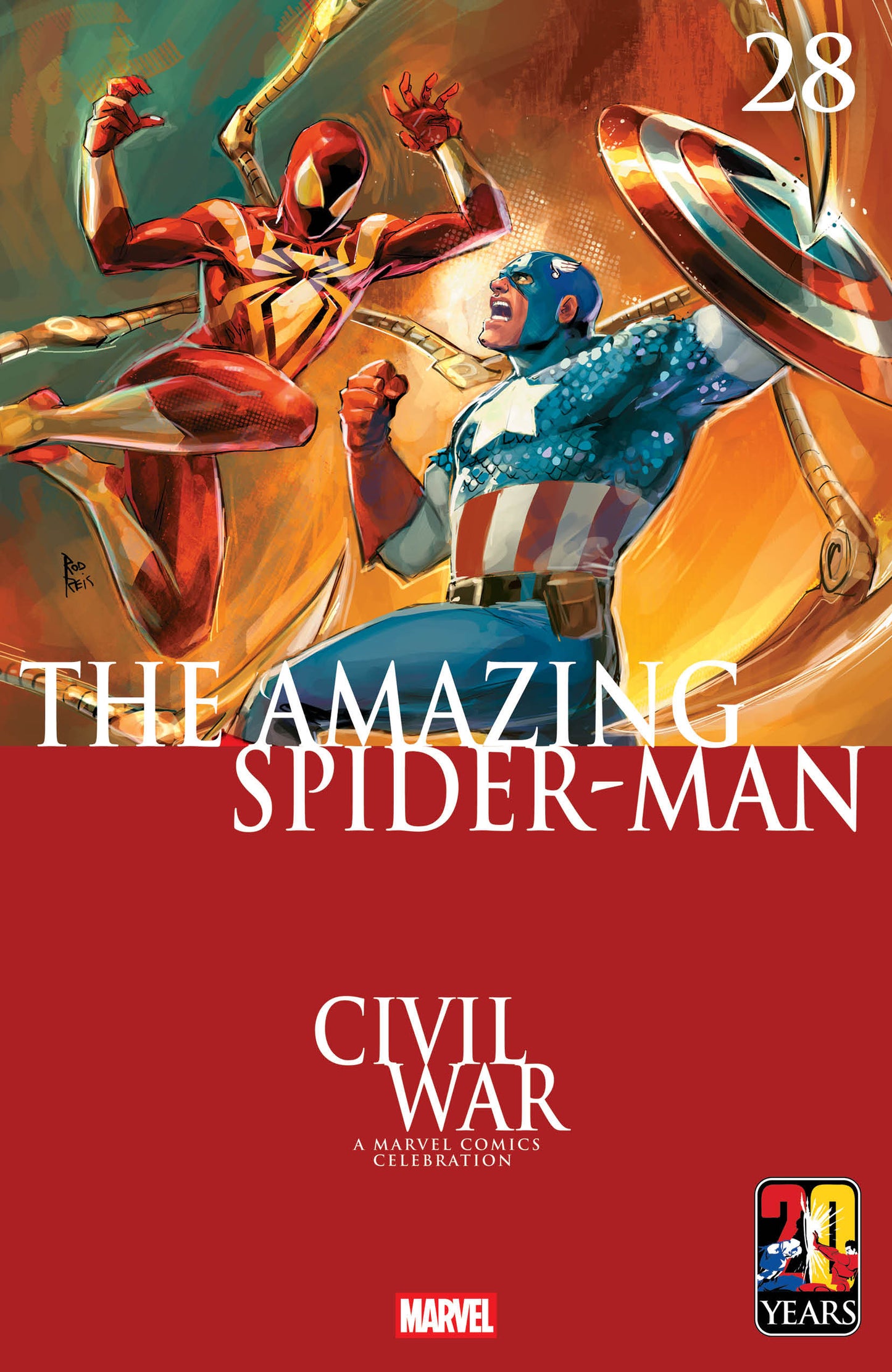 AMAZING SPIDER-MAN #28 ROD REIS CIVIL WAR CELEBRATION VAR (Backorder, Allow 4-5 Weeks)