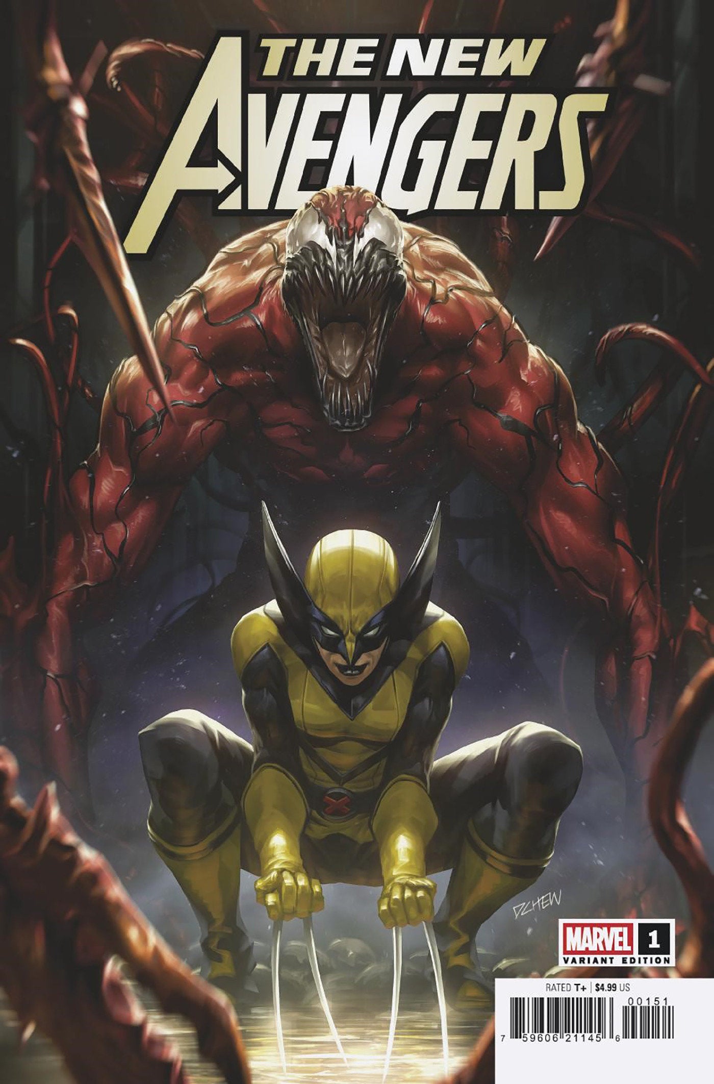 NEW AVENGERS #1 CARNAGE AND LAURA KINNEY WOLVERINE DERRICK CHEW VAR B (Backorder, Allow 4-5 Weeks)