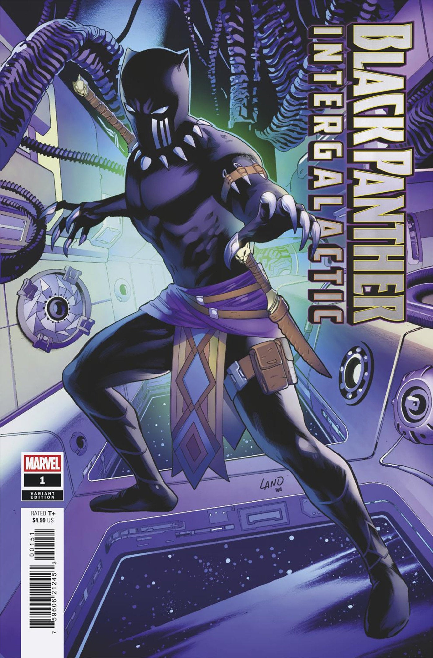 BLACK PANTHER: INTERGALACTIC #1 GREG LAND BLACK PANTHER VAR (Backorder, Allow 4-5 Weeks)