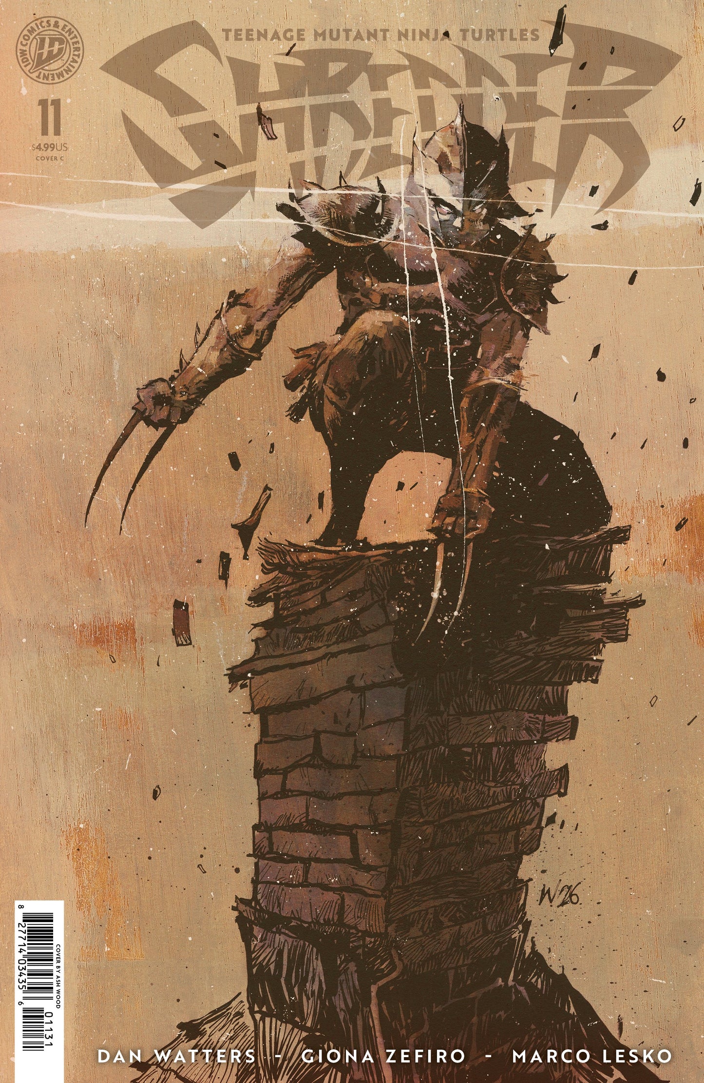 TEENAGE MUTANT NINJA TURTLES SHREDDER #11 VAR C (WOOD) (19 Aug Release)