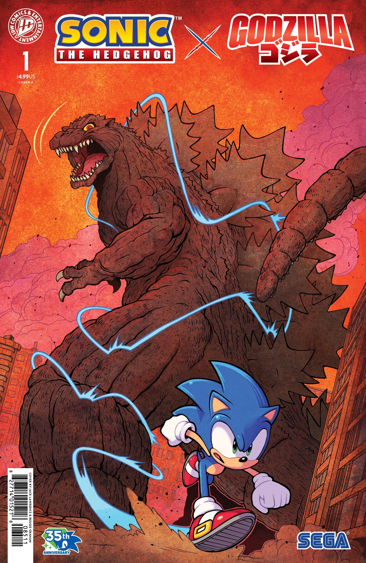 SONIC THE HEDGEHOG X GODZILLA #1 COVER A