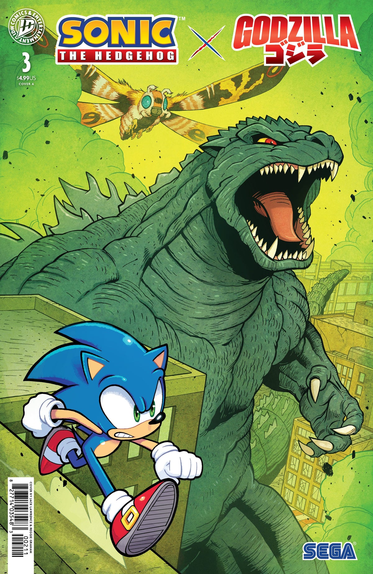 SONIC THE HEDGEHOG X GODZILLA #3 COVER A