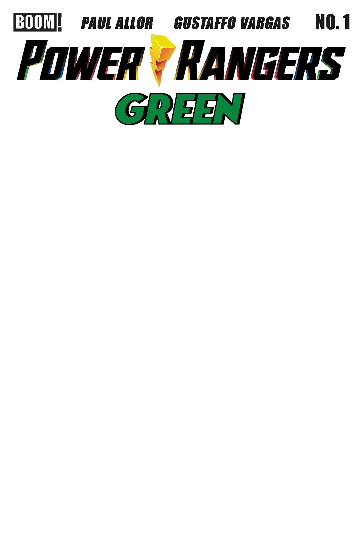 POWER RANGERS GREEN #1 D BLANK SKETCH VAR (05 Aug Release)