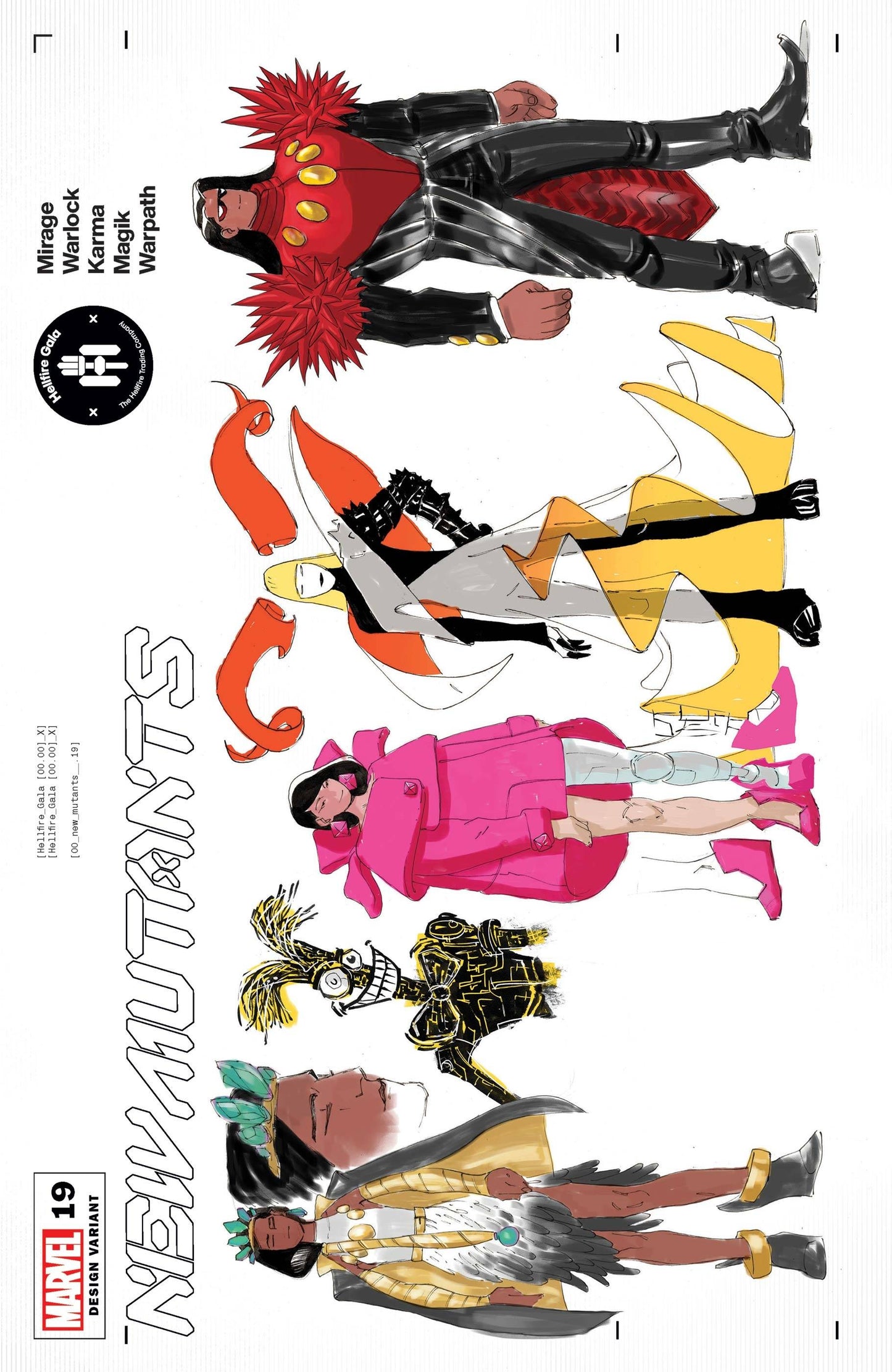 NEW MUTANTS #19 LINS CHARACTER DESIGN VAR GALA - Comicbookeroo