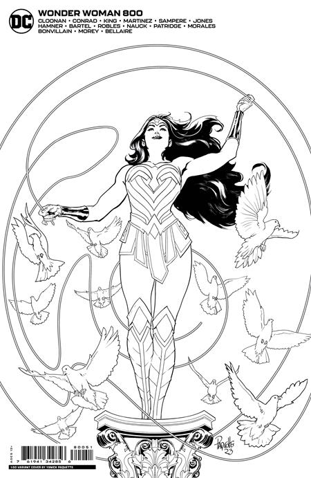 WONDER WOMAN (2016) #800 CVR J INC 1:50 YANICK PAQUETTE BLACK & WHITE CARD STOCK VAR - Comicbookeroo