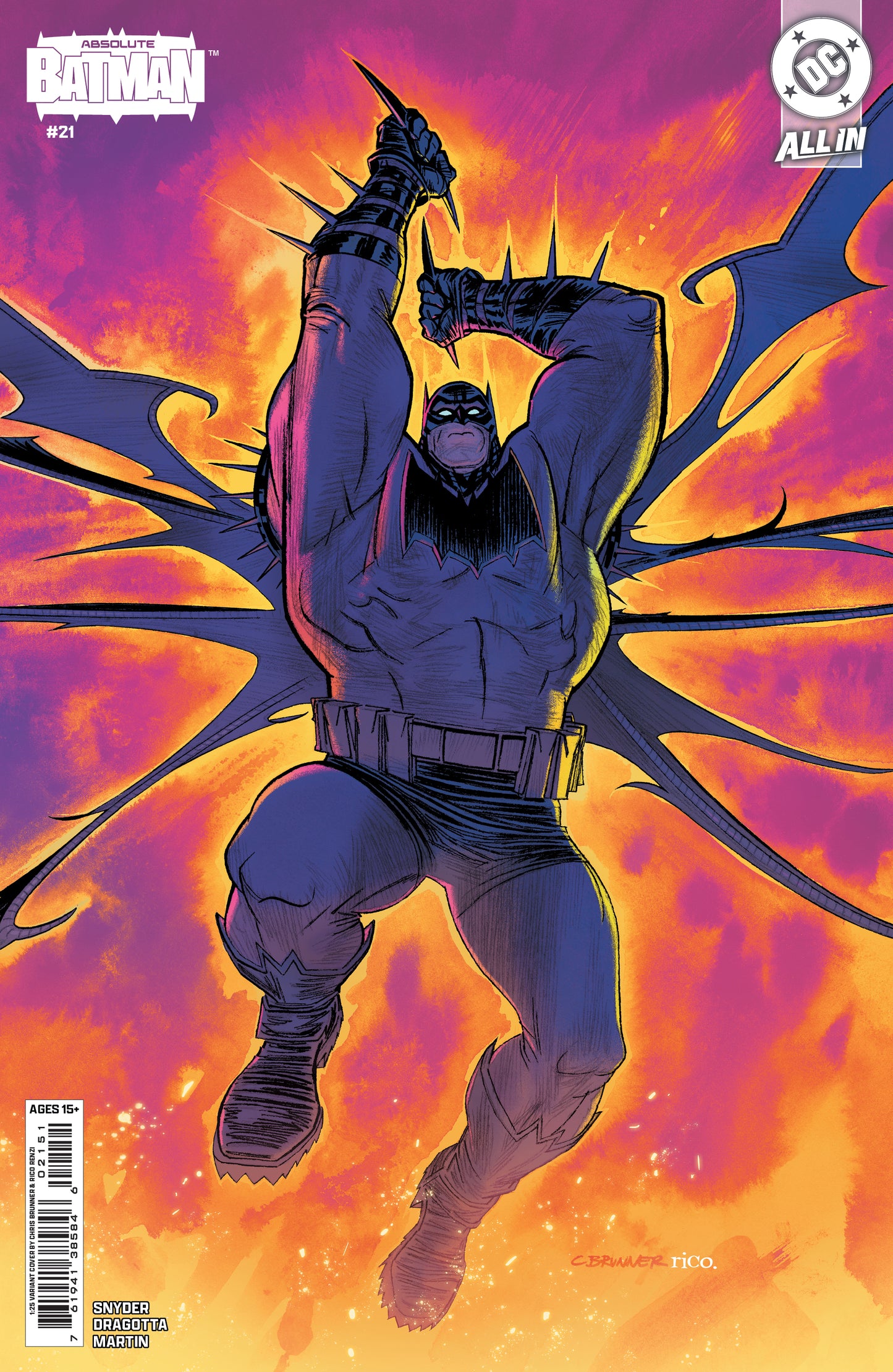 ABSOLUTE BATMAN #21 CVR E INC 1:25 CHRIS BRUNNER CARD STOCK VAR (17 Jun Release)