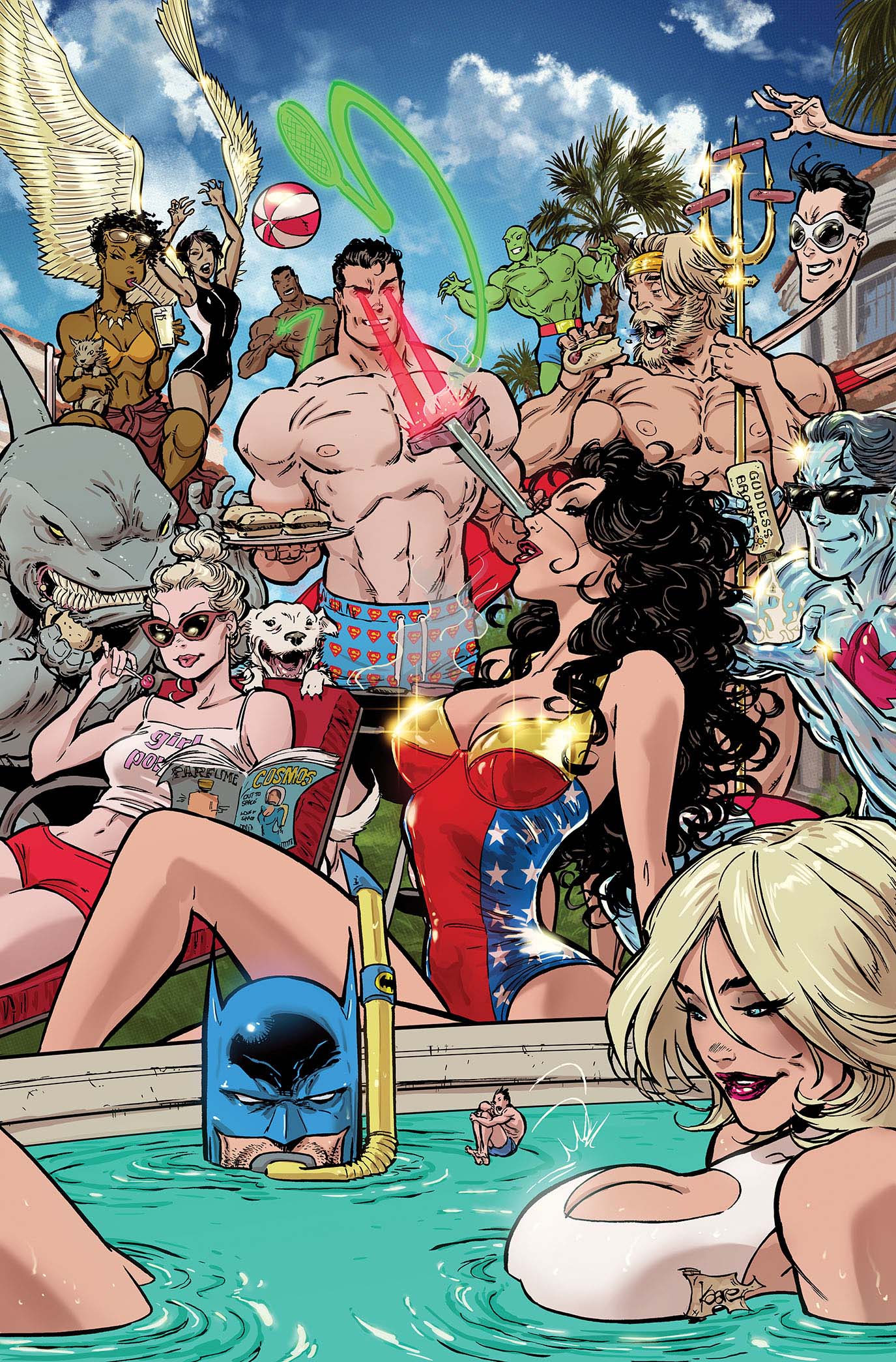 JUSTICE LEAGUE UNLIMITED #21 CVR F KAARE ANDREWS SWIMSUIT CARD STOCK VAR (22 Jul Release)