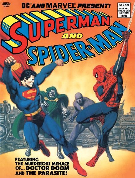 DC AND MARVEL PRESENT SUPERMAN AND SPIDER-MAN (MARVEL TREASURY EDITION #28) #1 FACSIMILE EDITION CVR A JOHN ROMITA SR & BOB LARKIN (Backorder, Allow 4-5 Weeks)