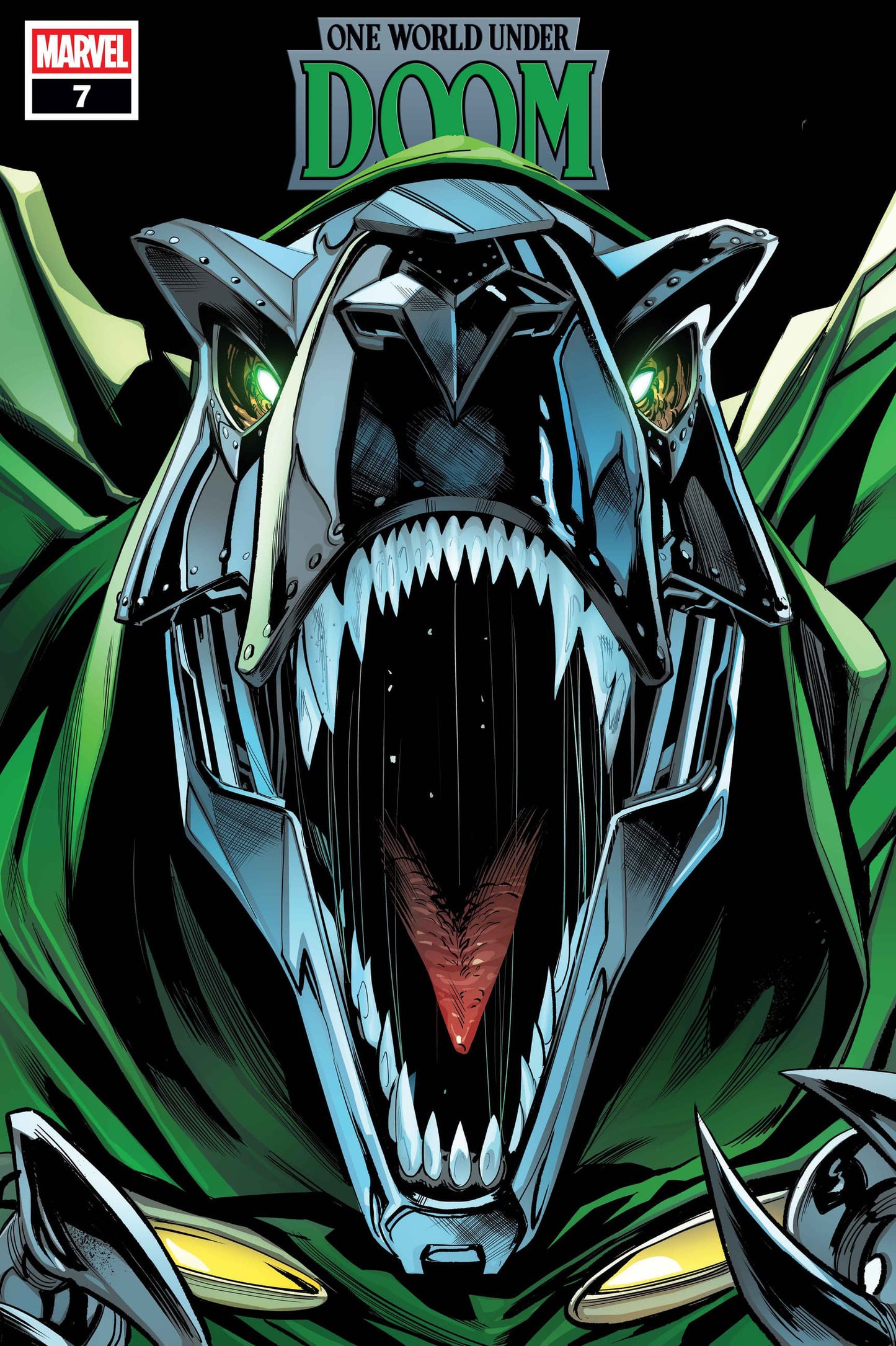 ONE WORLD UNDER DOOM #7 (OF 9) (OF 9) GEOFF SHAW DOOMASAUR VAR (Backorder, Allow 4-5 Weeks)