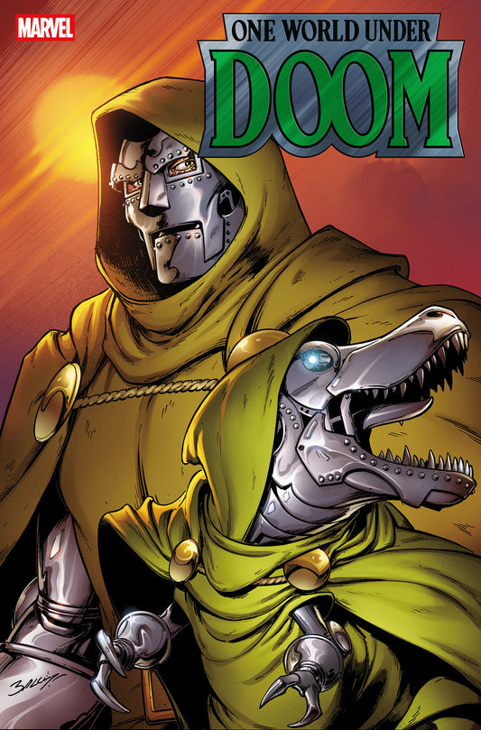 ONE WORLD UNDER DOOM #9 (OF 9) (OF 9) MARK BAGLEY DOOMASAUR VAR (Backorder, Allow 4-5 Weeks)