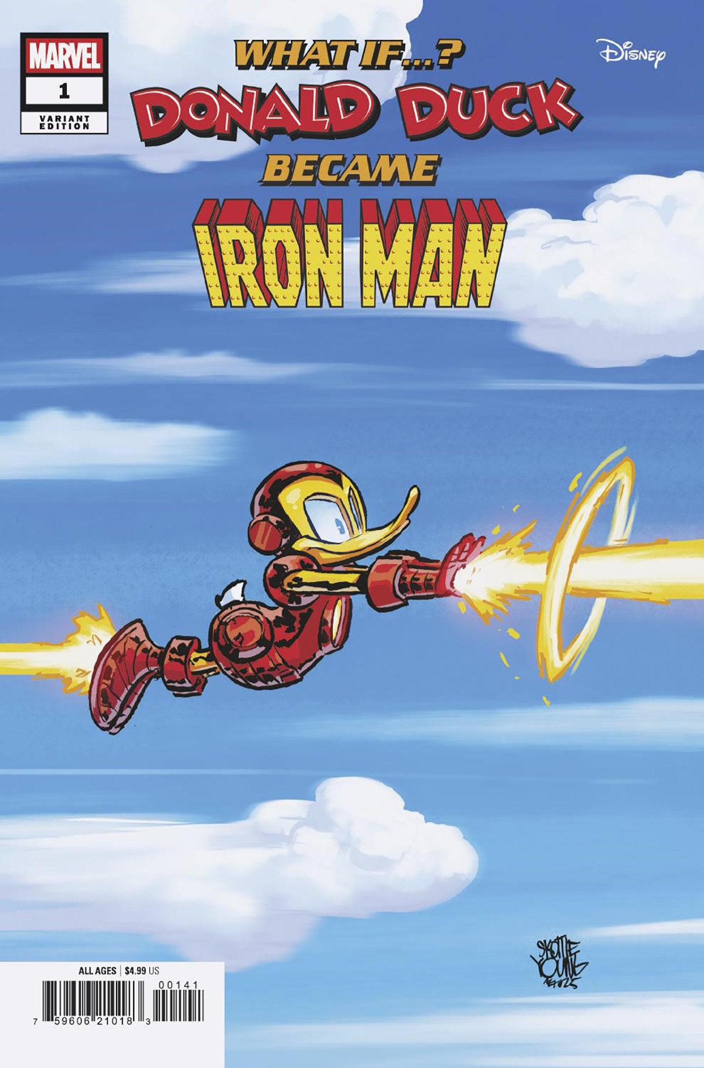 WHAT IF DONALD DUCK BECAME IRON MAN #1 SKOTTIE YOUNG VAR (Backorder, Allow 4-5 Weeks)