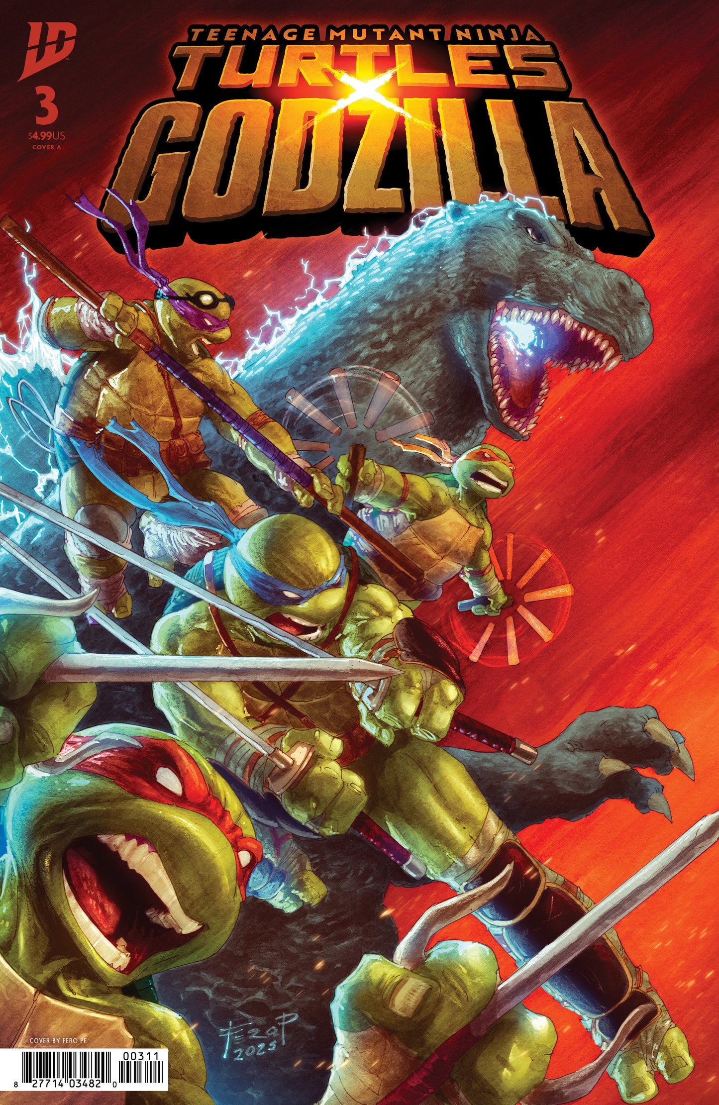 TEENAGE MUTANT NINJA TURTLES X GODZILLA #3 COVER A (PE) (Backorder, Allow 4-5 Weeks)