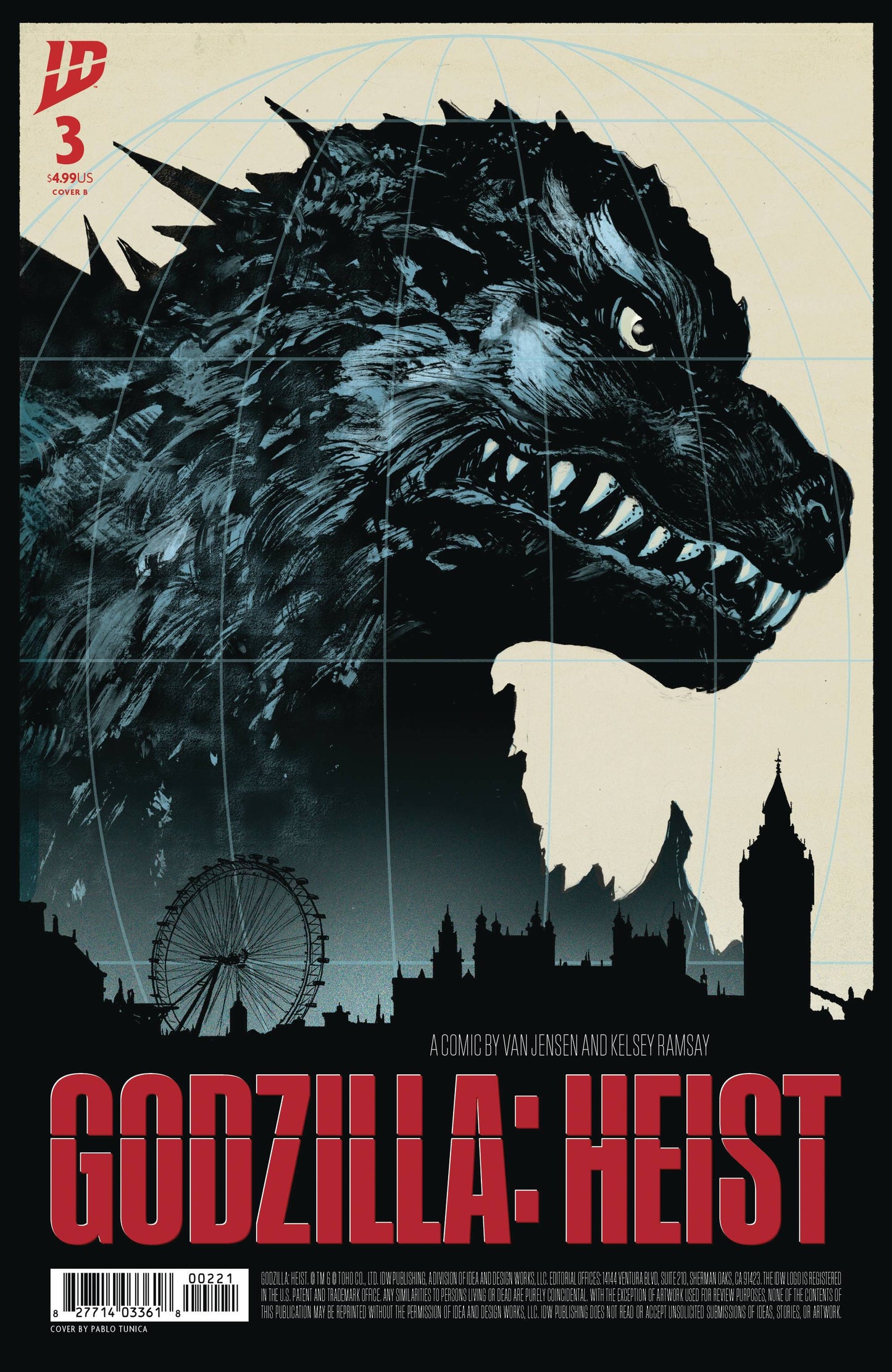 GODZILLA HEIST #3 CVR B TUNICA (Backorder, Allow 4-5 Weeks)