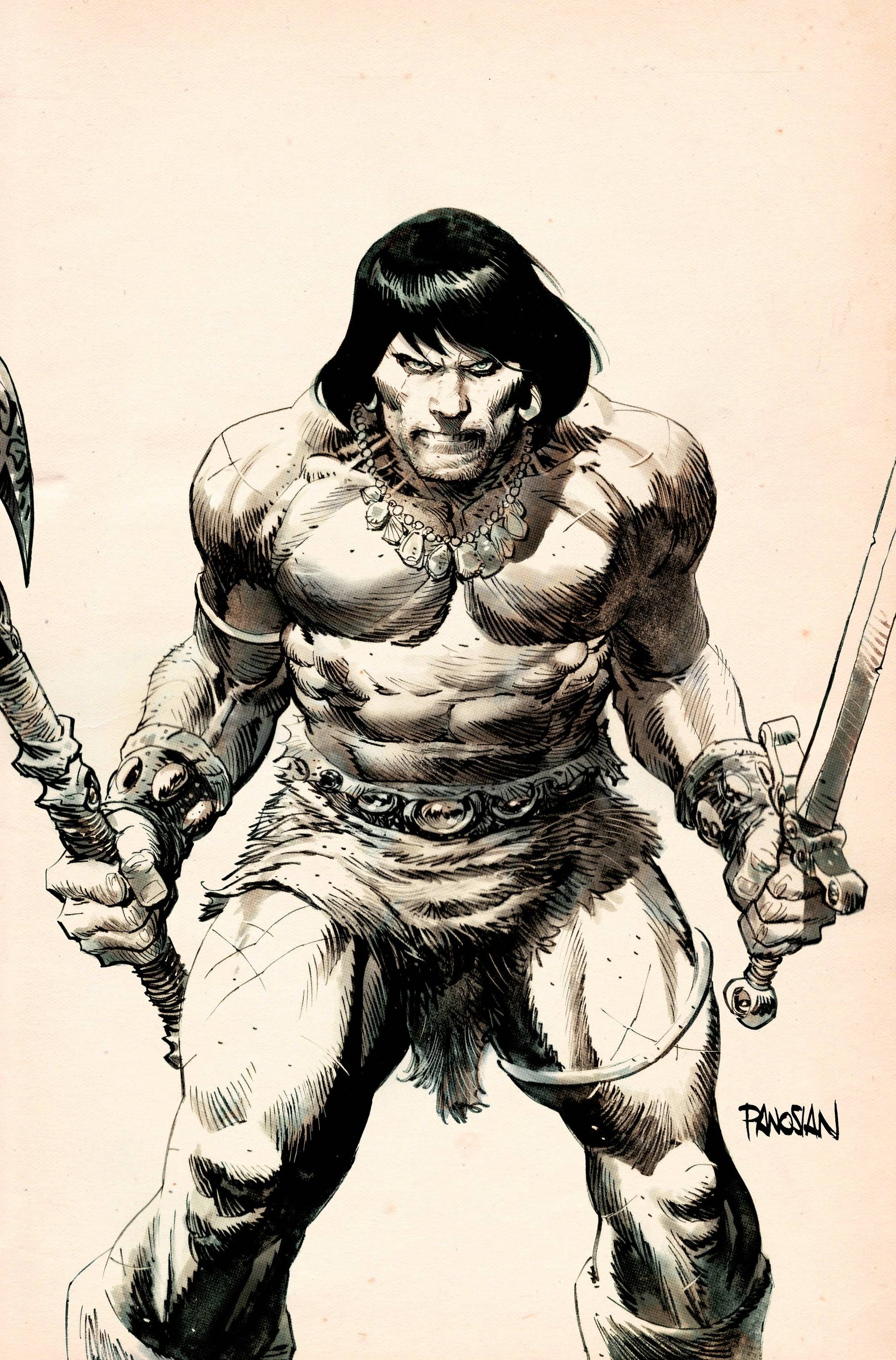 CONAN BARBARIAN #1 CVR K 1:25 INCV PANOSIAN VIRGIN B&W (MR) - Comicbookeroo