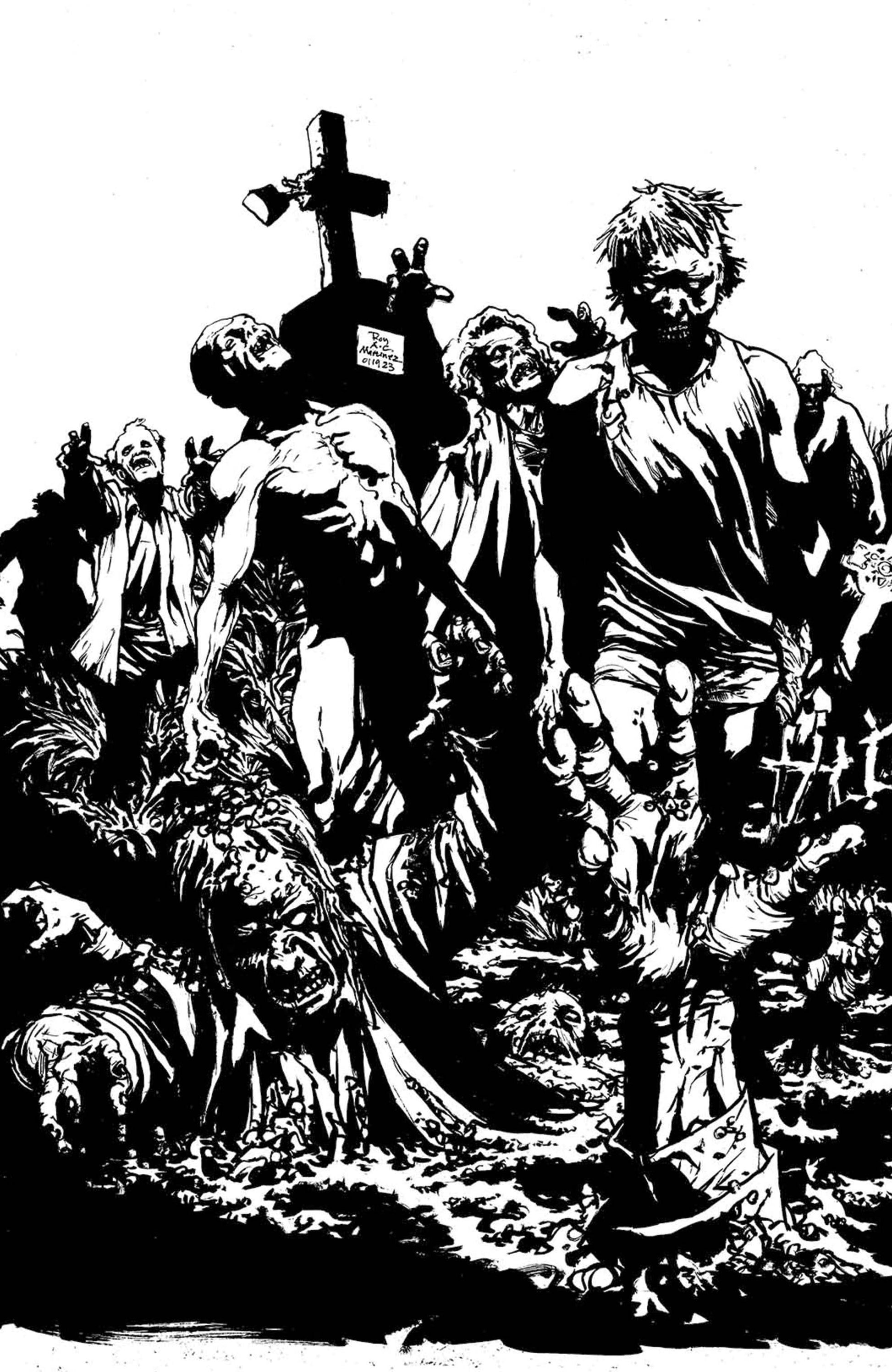 NIGHT OF THE LIVING DEAD KIN #1 CVR D MARTINEZ B&W LTD ED - Comicbookeroo