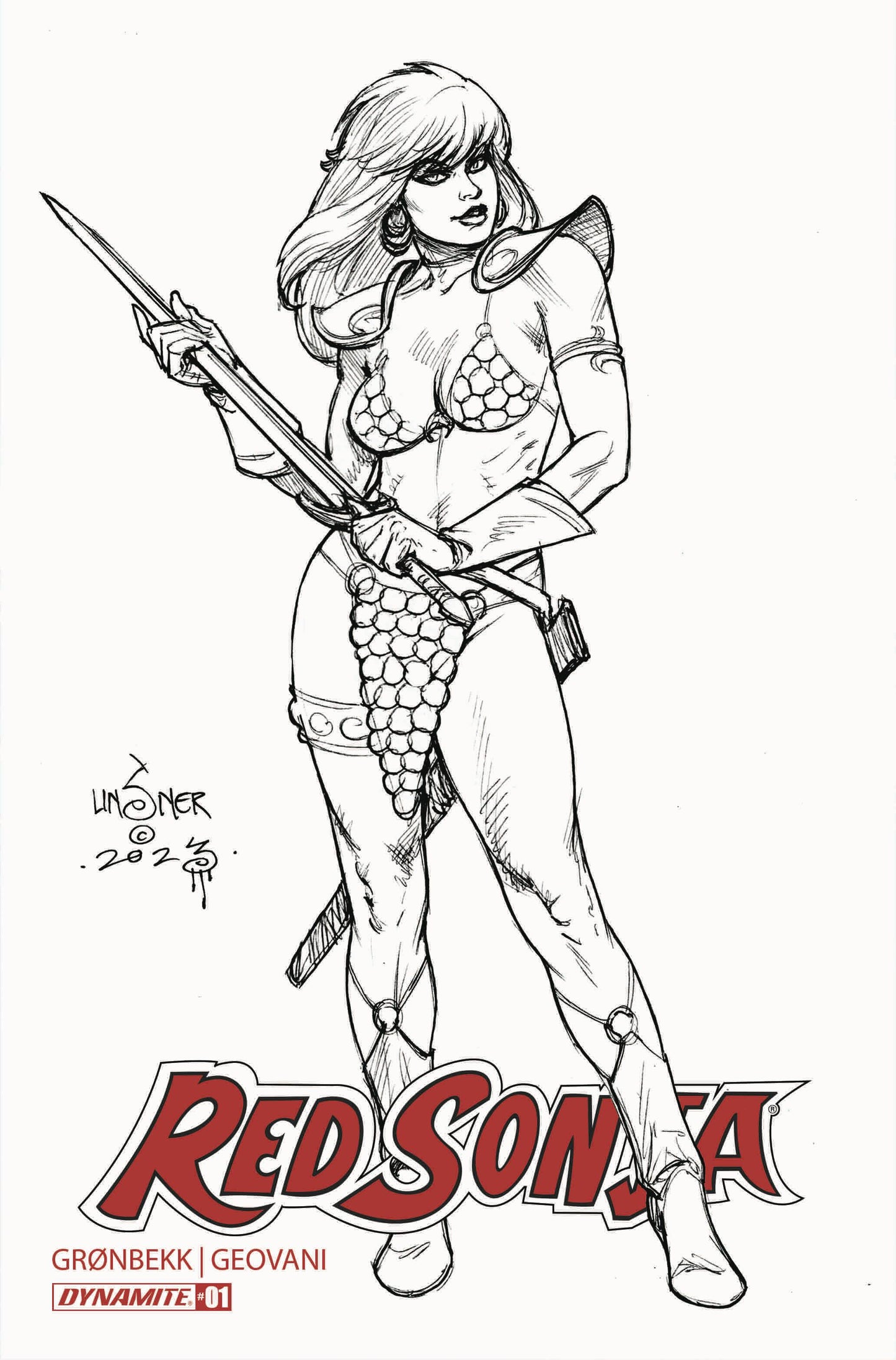 RED SONJA 2023 #1 SDCC 2023 B&W EXC VAR - Comicbookeroo