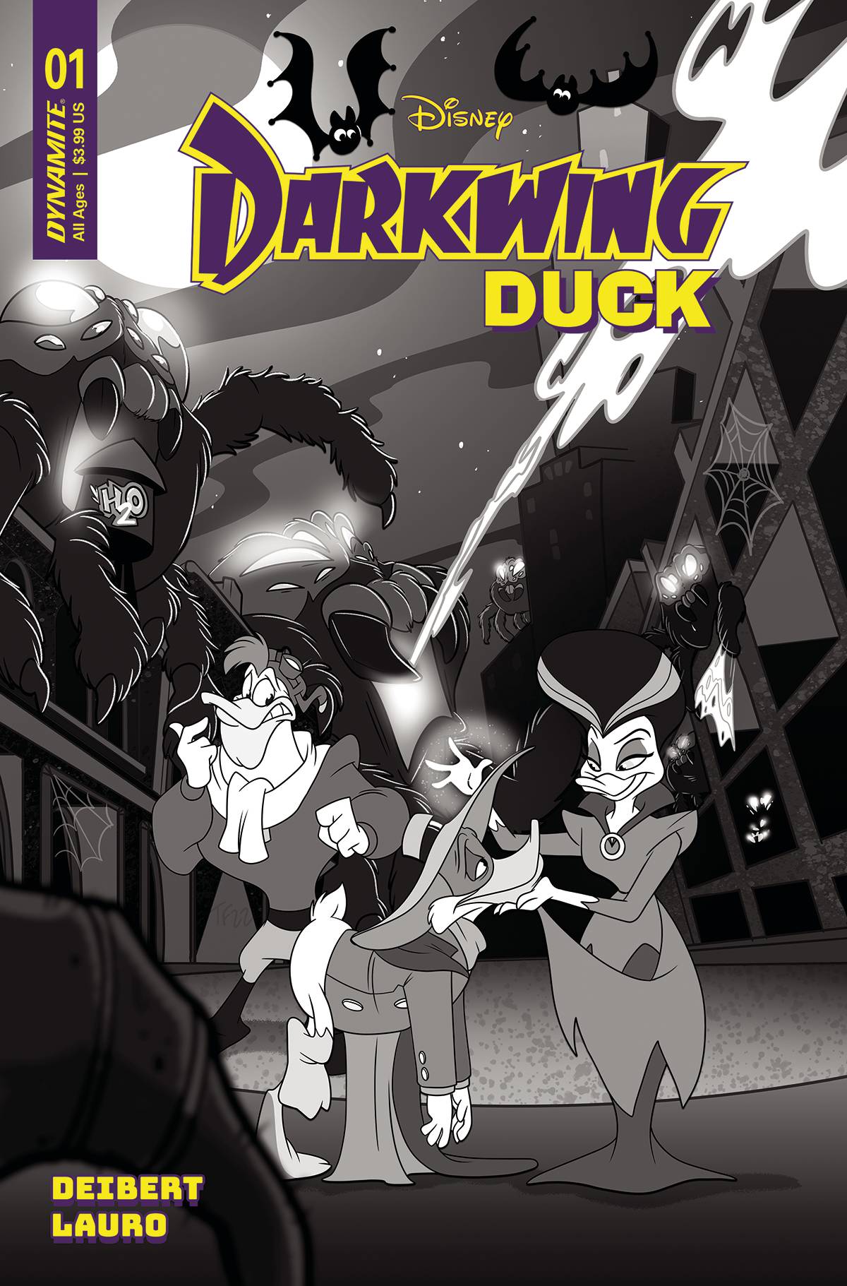DARKWING DUCK #1 CVR ZI 1:10 FOC INCV FORSTNER B&W - Comicbookeroo