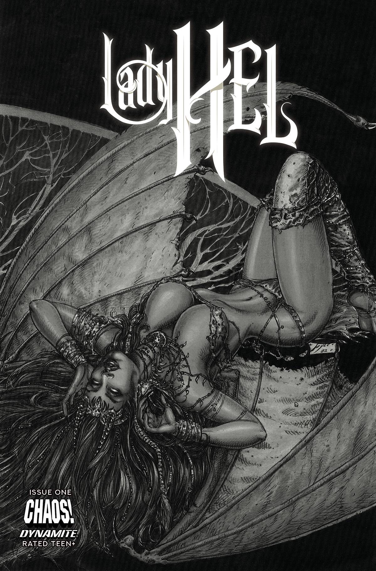 LADY HEL #1 CVR U 1:7 FOC INCV CHIN B&W - Comicbookeroo