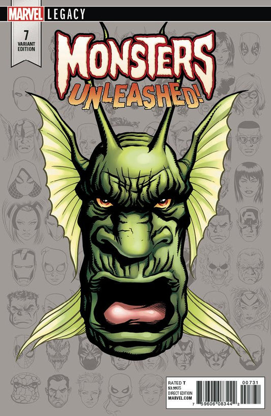 MONSTERS UNLEASHED #7 1:10 MCKONE LEGACY HEADSHOT INCV LEG - Comicbookeroo