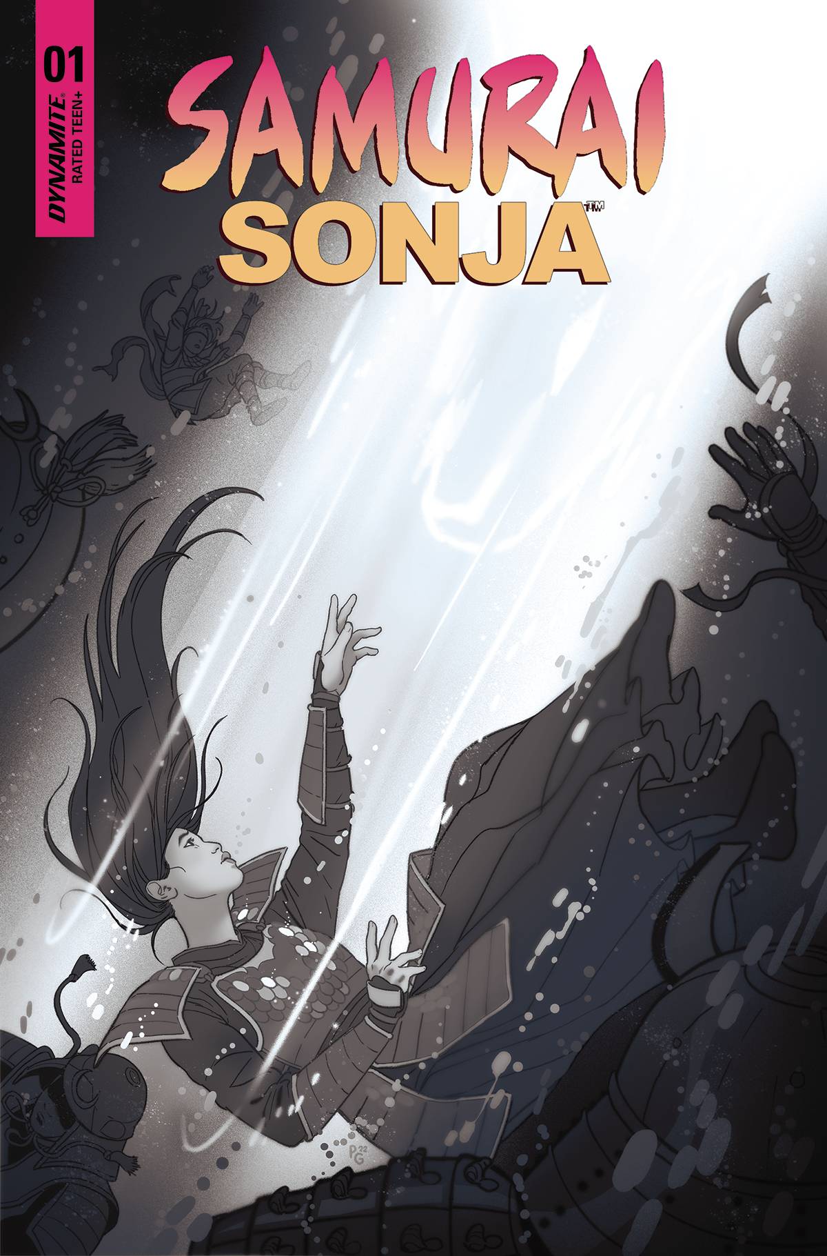 SAMURAI SONJA #1 CVR W 1:10 FOC INCV GANUCHEAU B&W - Comicbookeroo