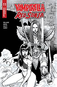 VAMPIRELLA RED SONJA #11 1:15 PEEPLES B&W HOMAGE INCV - Comicbookeroo