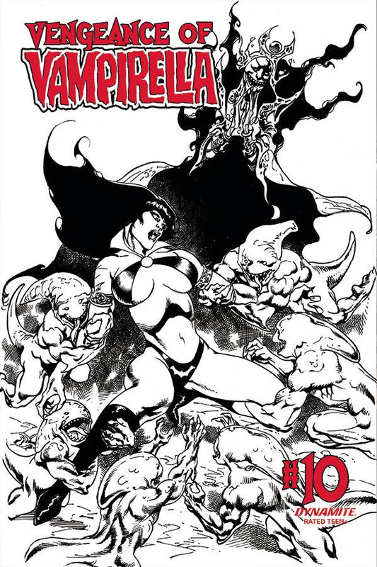 VENGEANCE OF VAMPIRELLA #10 1:11 CASTRO B&W FOC INCV - Comicbookeroo