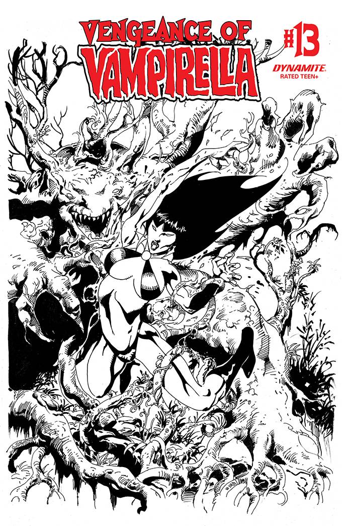 VENGEANCE OF VAMPIRELLA #13 1:11 CASTRO B&W FOC INCV - Comicbookeroo