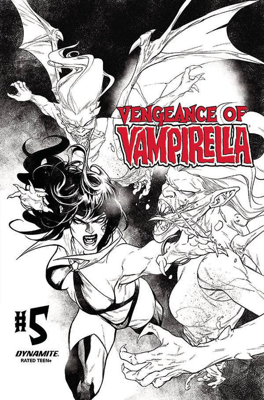 VENGEANCE OF VAMPIRELLA #5 1:15 SEGOVIA B&W FOC INCV - Comicbookeroo