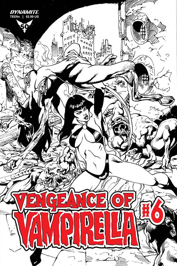 VENGEANCE OF VAMPIRELLA #6 1:11 CASTRO B&W FOC INCV - Comicbookeroo