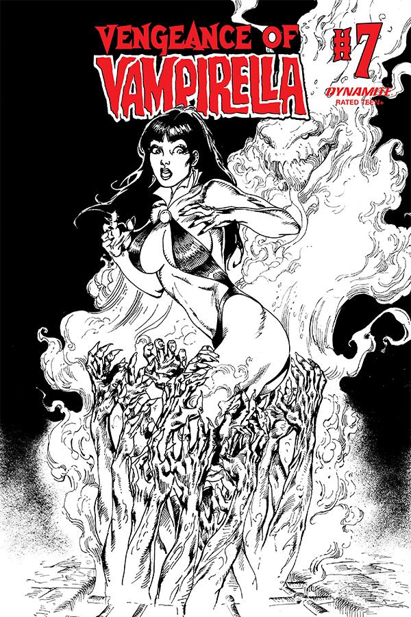 VENGEANCE OF VAMPIRELLA #7 1:11 CASTRO B&W FOC INCV - Comicbookeroo