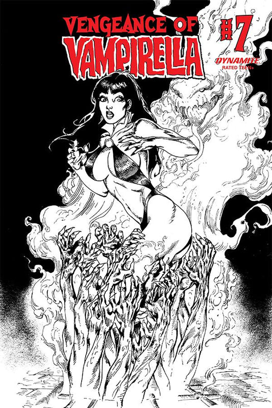 VENGEANCE OF VAMPIRELLA #7 1:11 CASTRO B&W FOC INCV - Comicbookeroo